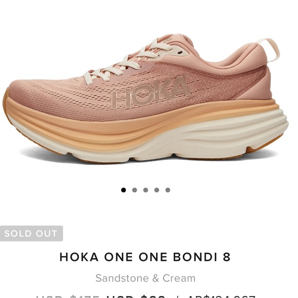 Hoka One One Bondi 8 Sandstone/Cream 1127952/SNC Women’s Size 7B XLNT Clean